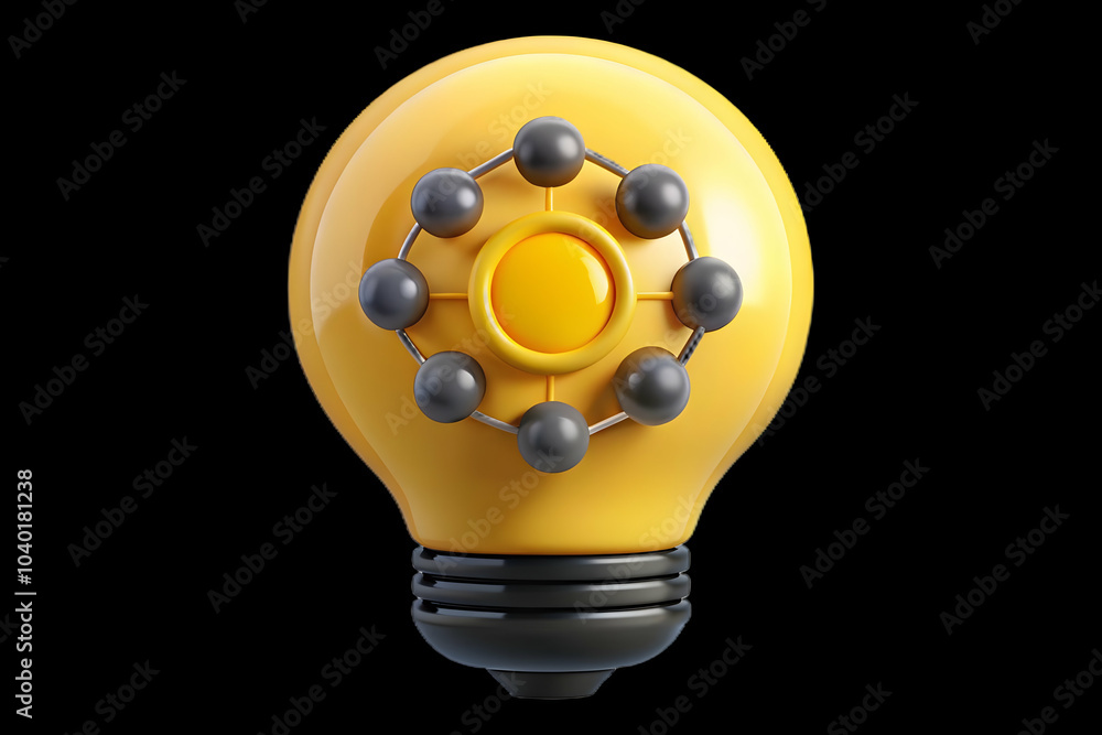 Plain Yellow Background AI Light Bulb Symbol Innovative Ideas Business Generous Copy Space Creative Marketing Materials Photo Stock Concept Plain Yellow Background AI Light Bulb Symbol Innovative Ideas Business Generous Copy Space Creative Marketing Materials Photo Stock Concept
