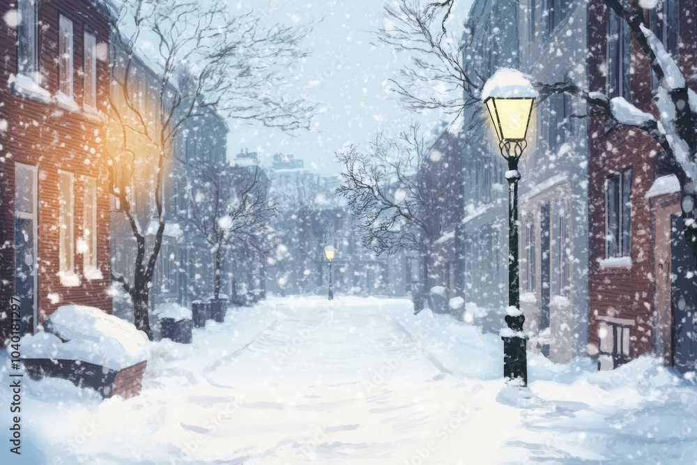 Snowy Deserted Street Snowy Deserted Street