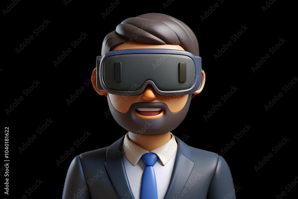 Businessman VR Headset Plain Background Image - Integration of Virtual Reality in Professional Settings with Ample Copy Space for Text or Advertising in Photo Stock Concept Businessman VR Headset Plain Background Image - Integration of Virtual Reality in Professional Settings with Ample Copy Space for Text or Advertising in Photo Stock Concept