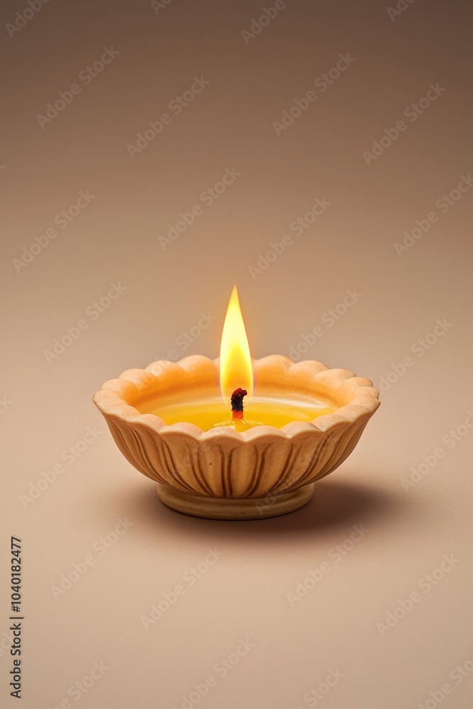 Tranquil Lotus Candle Glowing in Warm Minimalistic Setting for Meditation and Relaxation Tranquil Lotus Candle Glowing in Warm Minimalistic Setting for Meditation and Relaxation
