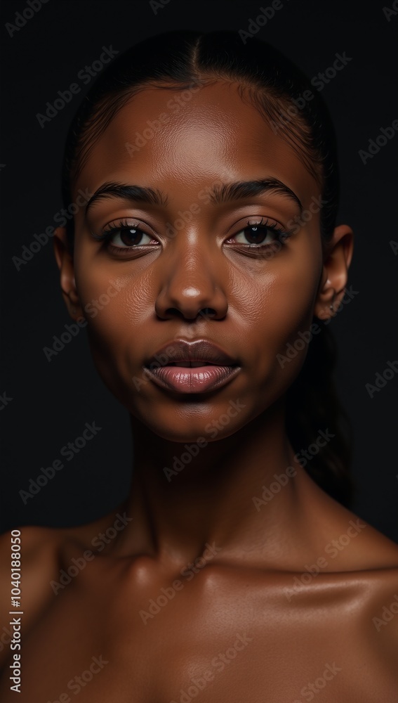 A digital illustration presents a black African American woman with a geometrically outlined human face A digital illustration presents a black African American woman with a geometrically outlined human face