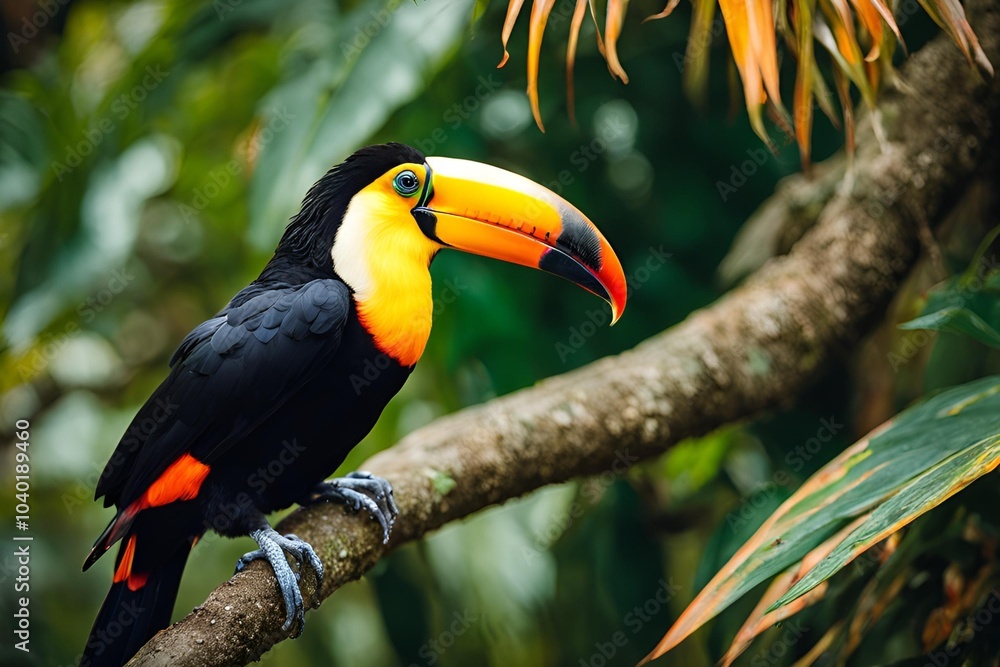 Obraz premium Toucan with Orange Beak