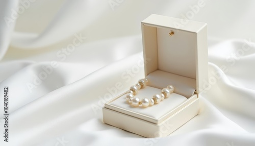  Elegant pearl bracelet in a white box ready for a special occasion