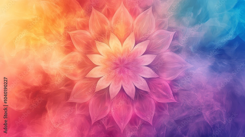 Soft Pastel Mandala Design in Vibrant Colors Soft Pastel Mandala Design in Vibrant Colors