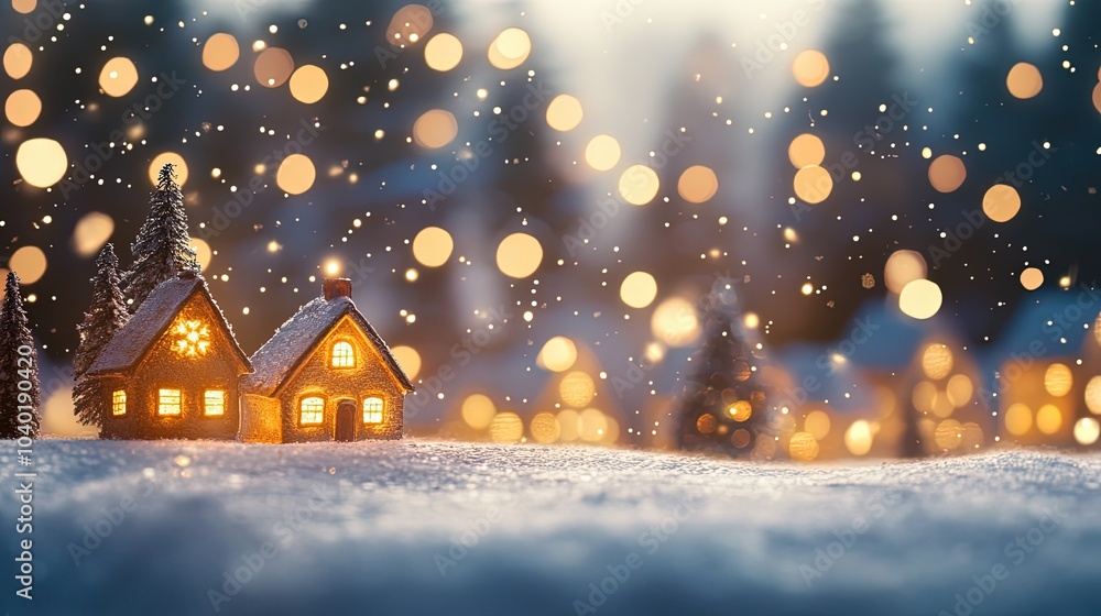 Fototapeta premium Christmas decorations with beautiful bokeh background