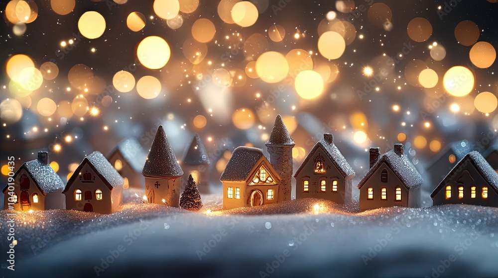 Fototapeta premium Christmas decorations with beautiful bokeh background