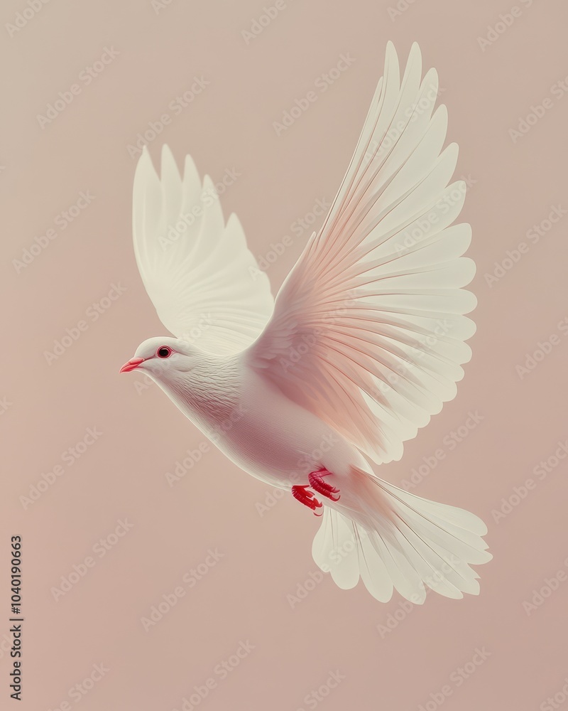 Delicate Bird in Pastel Colors in Flight Delicate Bird in Pastel Colors in Flight