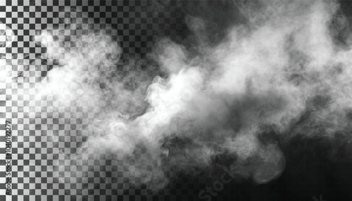 PSD Fog or smoke isolated transparent background. White cloudiness, mist, smog, dust, vapor PNG 36