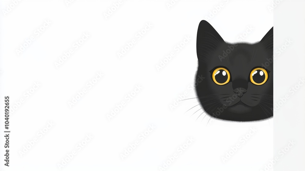 A cute black kitten peeking around the corner with a surprised expression, perfect for fun designs and playful themes A cute black kitten peeking around the corner with a surprised expression, perfect for fun designs and playful themes
