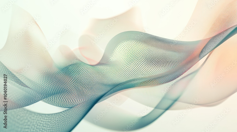 Fototapeta premium Minimalist AI technology background with a flowing digital pattern and clean copy space for text
