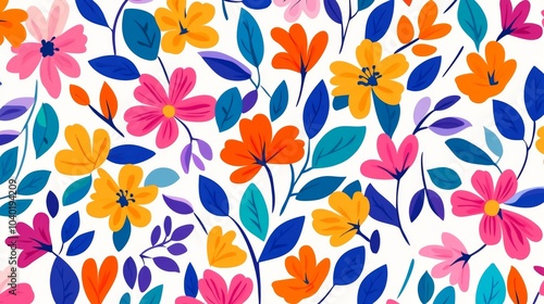 Vibrant floral liberty pattern for fashion and home decor showcasing lively blooms in a modern design