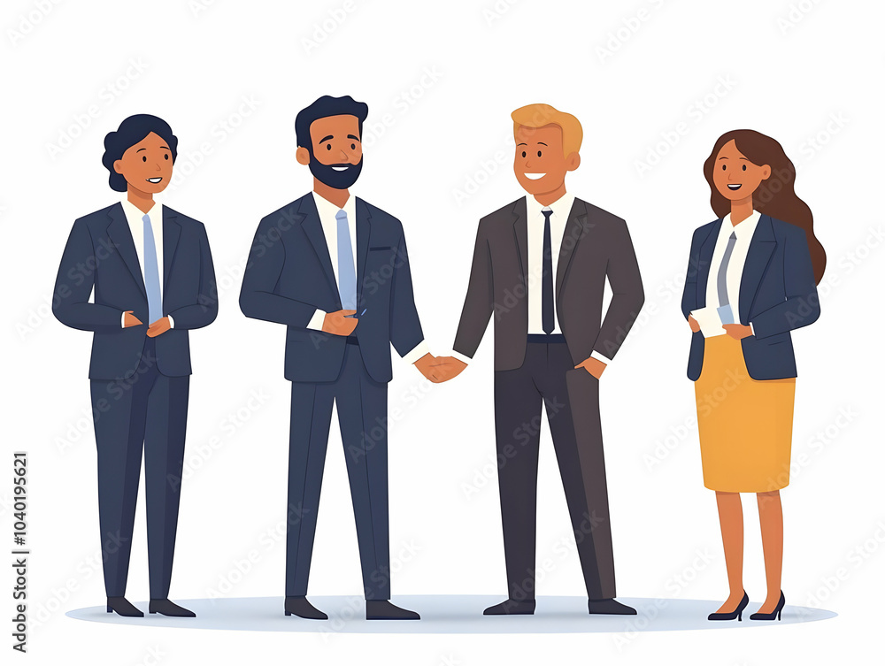 Candid Negotiation Finding Middle Ground Flat Vector Illustration of Business Professionals Reaching Agreement During ESG Discussions with Smiles and Nods Isolated on White Background Candid Negotiation Finding Middle Ground Flat Vector Illustration of Business Professionals Reaching Agreement During ESG Discussions with Smiles and Nods Isolated on White Background