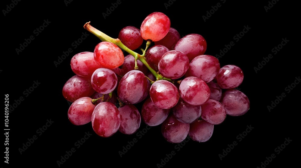 Fototapeta premium Fresh Red Grapes Glistening Under Light