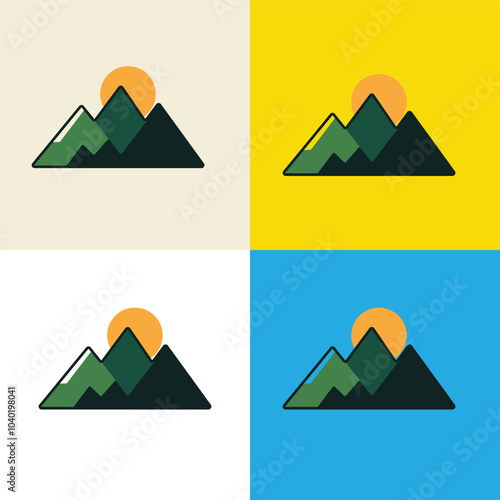 Minimalist mountain logo icon