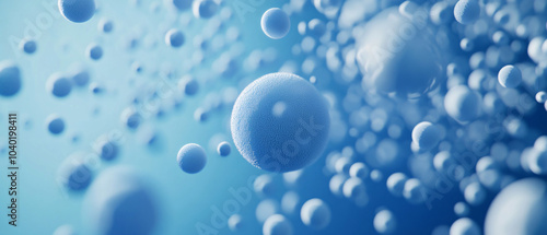 Wallpaper Mural Abstract Blue Spheres Floating In Space 3D Render Background Torontodigital.ca