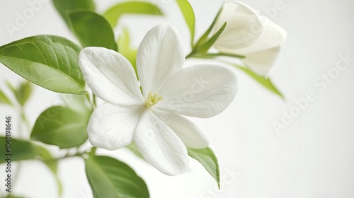 Delicate white flower closeup