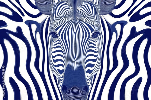 Zebra blending into striped background showcasing unique patterns in natural ...