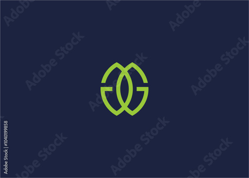 letter gg with leaf logo icon design vector design template inspiration