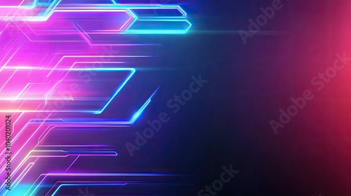 Futuristic Neon Background with Glowing Lines