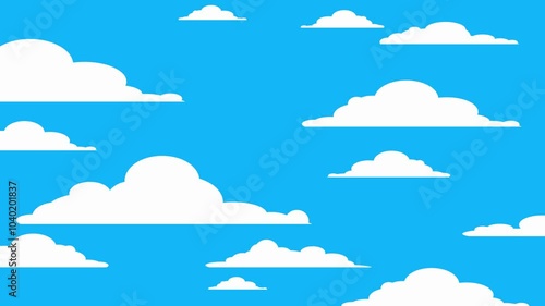 2D Motion Design: Animation of Clouds in a Blue Sky