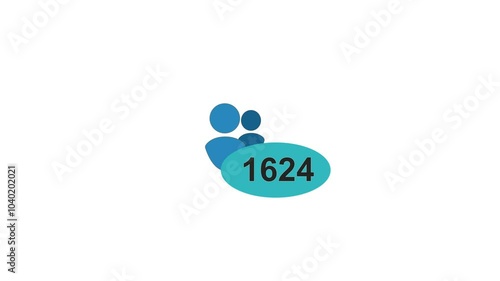 2D Motion Design: Icons of People with Cloud and Numbers Animation