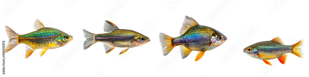 Australian Rainbowfish displaying its vibrant colors and graceful swimming. isolated on transparency background Australian Rainbowfish displaying its vibrant colors and graceful swimming. isolated on transparency background