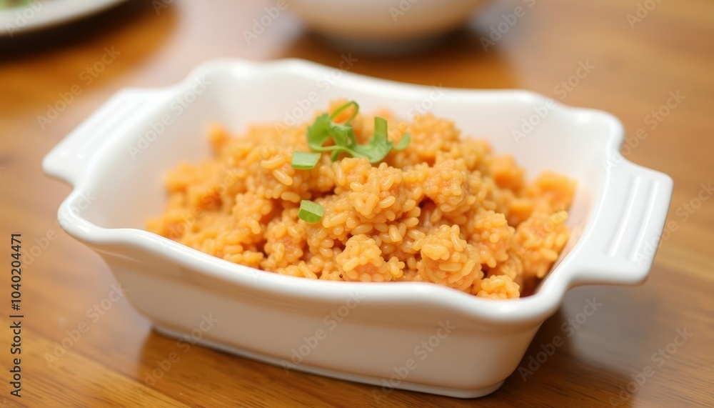 Deliciously seasoned rice ready to serve Deliciously seasoned rice ready to serve