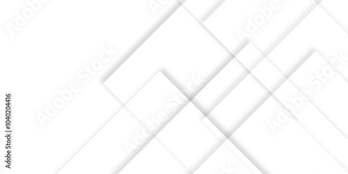 Abstract white background with diamond and triangle shapes layered in modern abstract pattern design.Grey white abstract square background geometry shine and layer element vector for presentation. 