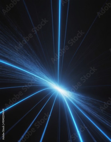 Blue light streak, fiber optic, speed line, futuristic background for 5g or 6g technology wireless data transmission, high-speed internet in abstract 