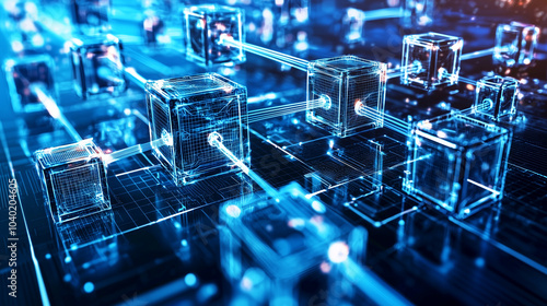 Blockchain Technology Representation with Connected Digital Cubes
