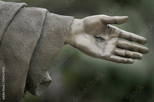 Statue of Jesus Christ the Savior Nail Marks from Crucifixion Atonement and Resurrection Sacrifice