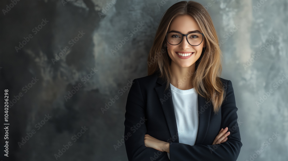 Portrait of happy smiling confident businesswoman standing with arms crossed - corporate female manager, CEO girl boss (3) Portrait of happy smiling confident businesswoman standing with arms crossed - corporate female manager, CEO girl boss (3)