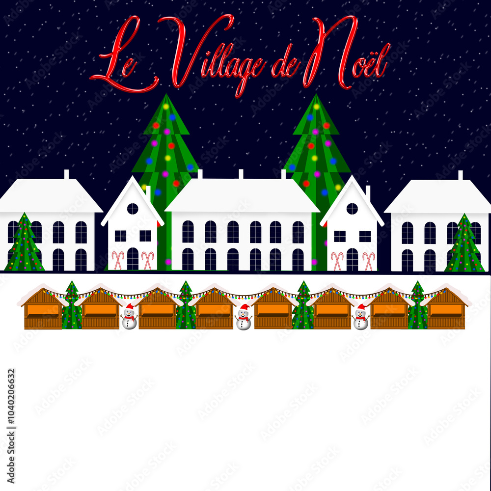 Obraz premium Village de Noël