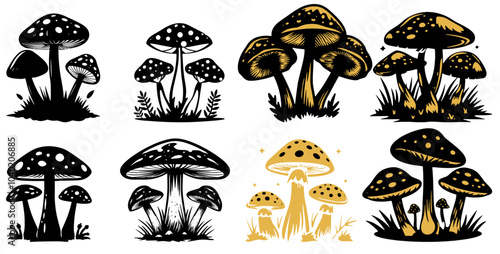 vector mushroom drawing