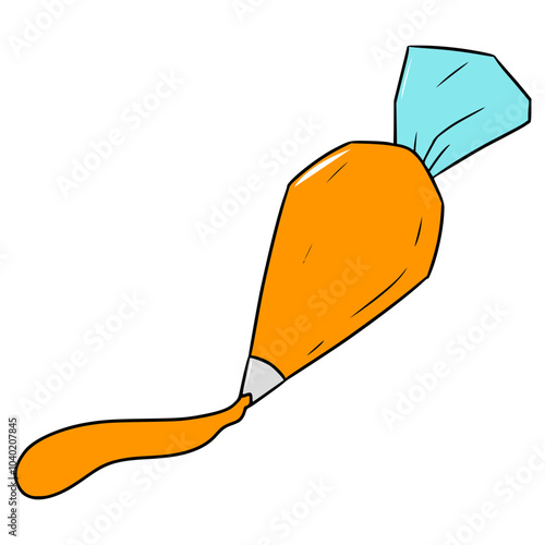 piping bag illustration hand drawn isolated vector	