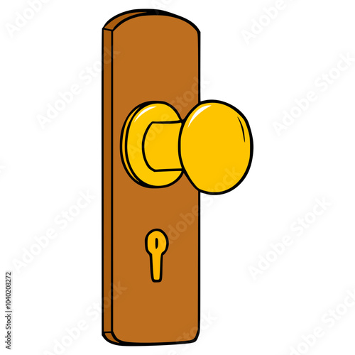 doorknob illustration hand drawn isolated vector	