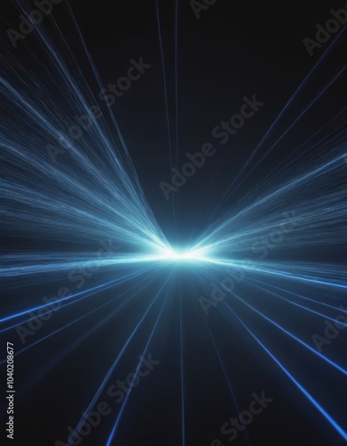 Blue light streak, fiber optic, speed line, futuristic background for 5g or 6g technology wireless data transmission, high-speed internet in abstract 