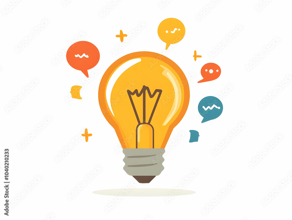 Flat Lightbulb Speech Bubble Icon Vector Illustration Idea Exchange ESG Discussions Centered Camera Angle Communication Innovation Infographics Design Simple Flat Vector Smart Business Flat Lightbulb Speech Bubble Icon Vector Illustration Idea Exchange ESG Discussions Centered Camera Angle Communication Innovation Infographics Design Simple Flat Vector Smart Business