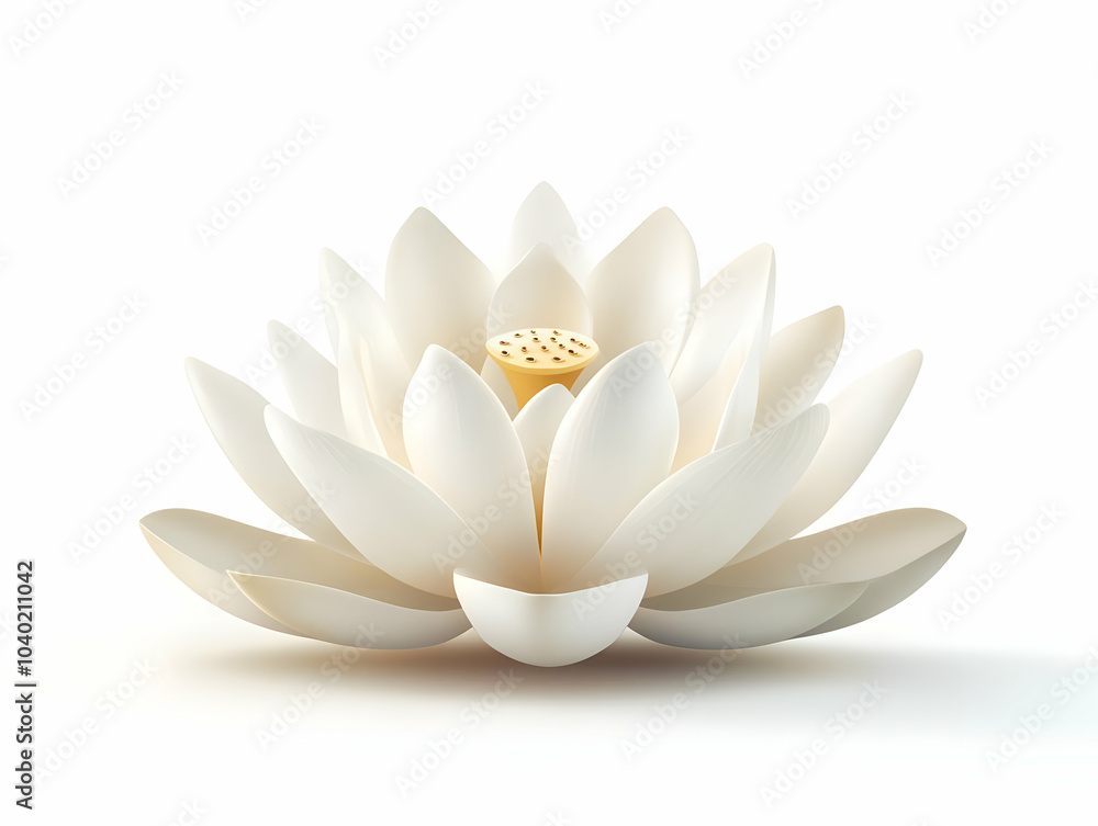 Flat Floating White Lotus Flower Design - Close-Up on Delicate Petals, Floating in Mid-Air Against White Background - Symbolizing Mental Clarity - Simple Vector Illustration for Smart Business Use Flat Floating White Lotus Flower Design - Close-Up on Delicate Petals, Floating in Mid-Air Against White Background - Symbolizing Mental Clarity - Simple Vector Illustration for Smart Business Use