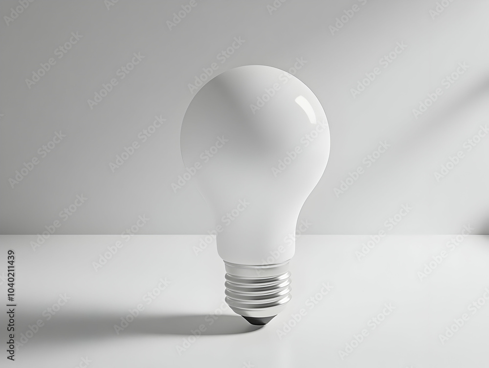 Flat Plain Light Bulb Close-Up on Glossy White Surface with Copy Space for Ideas Innovation in ESG Business Discussions, Simple Vector Illustration for Smart Business Tone Flat Plain Light Bulb Close-Up on Glossy White Surface with Copy Space for Ideas Innovation in ESG Business Discussions, Simple Vector Illustration for Smart Business Tone