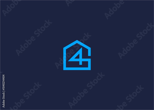 letter g4 with house logo icon design vector design template inspiration