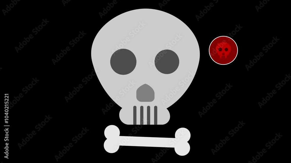 2D Motion Design: Animated Skull with Red Warning Animation 2D Motion Design: Animated Skull with Red Warning Animation