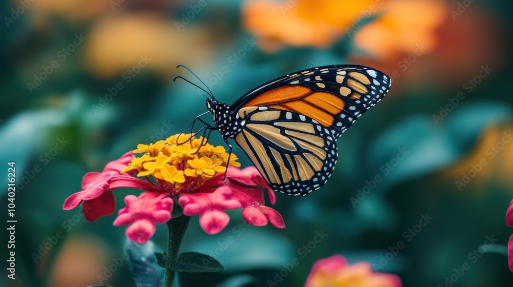 Monarch Butterfly on a Flower Monarch Butterfly on a Flower