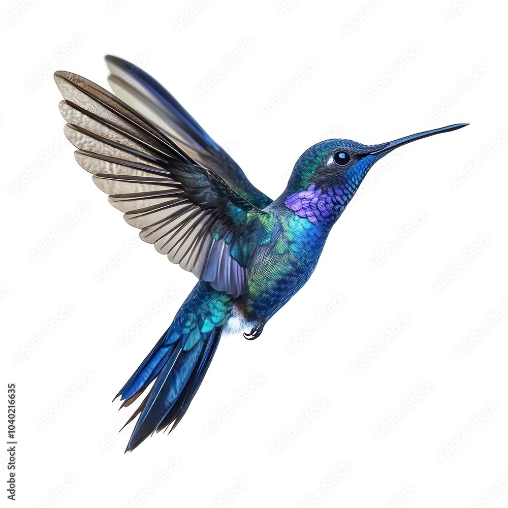 Obraz premium A flying blue hummingbird photography birdwatching colorful.