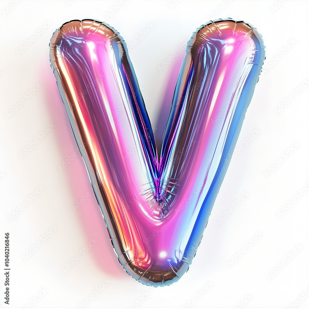 Shiny metallic balloon shaped like the letter Shiny metallic balloon shaped like the letter