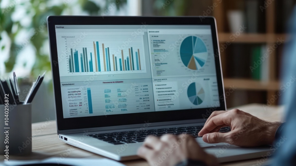 Virtual dashboard technology showing business analytics, big data metrics, and financial forecasting Virtual dashboard technology showing business analytics, big data metrics, and financial forecasting