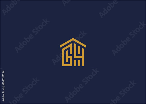 letter g4 with house logo icon design vector design template inspiration