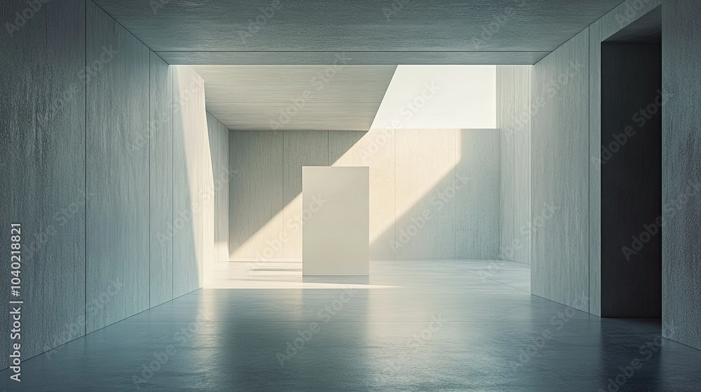 Contemporary art museum with minimalist design and ample room for text or branding Contemporary art museum with minimalist design and ample room for text or branding