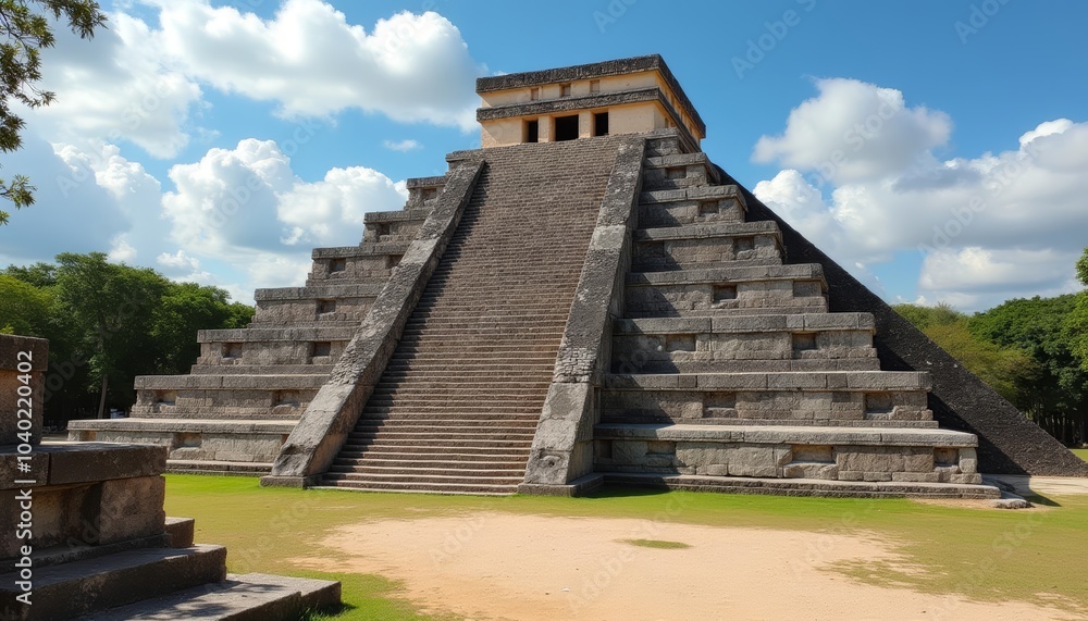Ancient pyramid under a clear sky Ancient pyramid under a clear sky