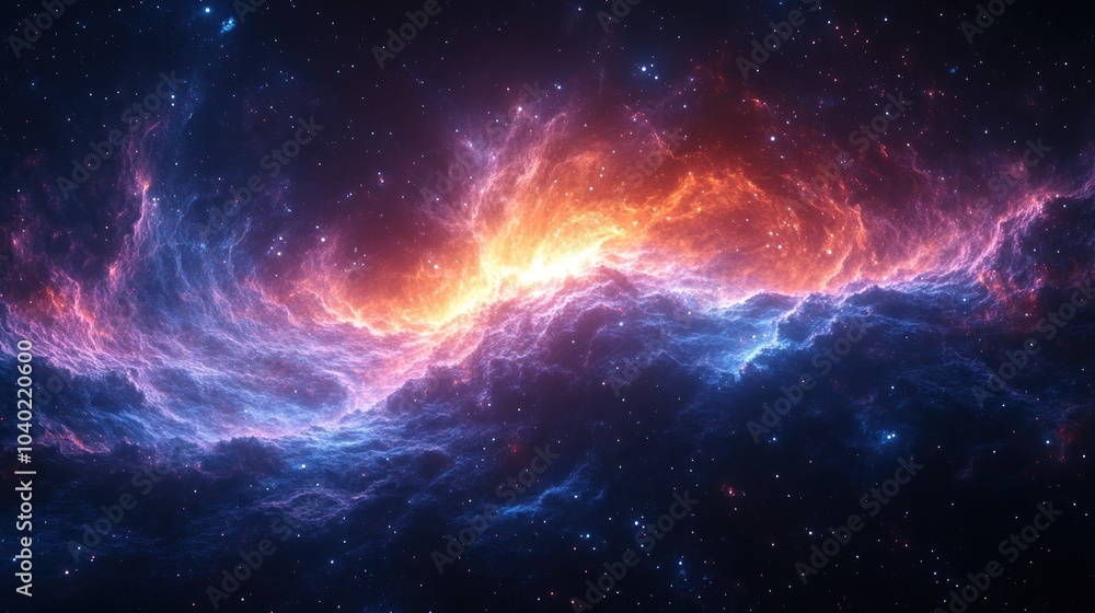 Obraz premium Ethereal clouds merging in a galactic dance